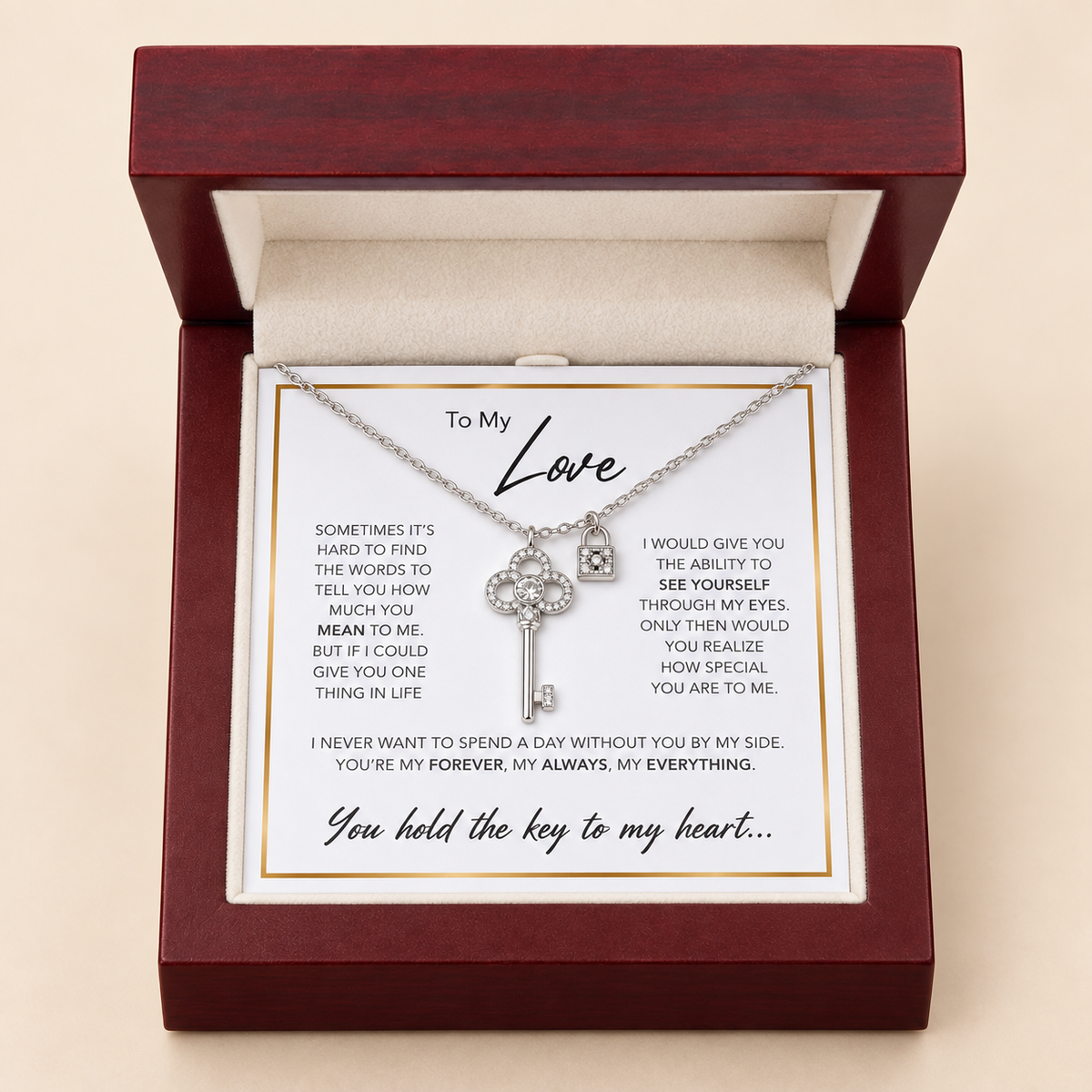 To My Love - "The Key To My Heart" Necklace