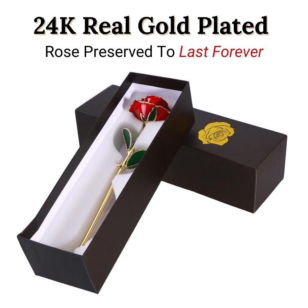 Rosa de la eternidad en oro de 24 quilates