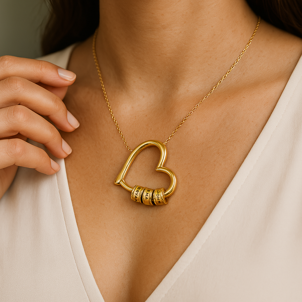 "The Heart of Our Family" - Customized Heart Necklace