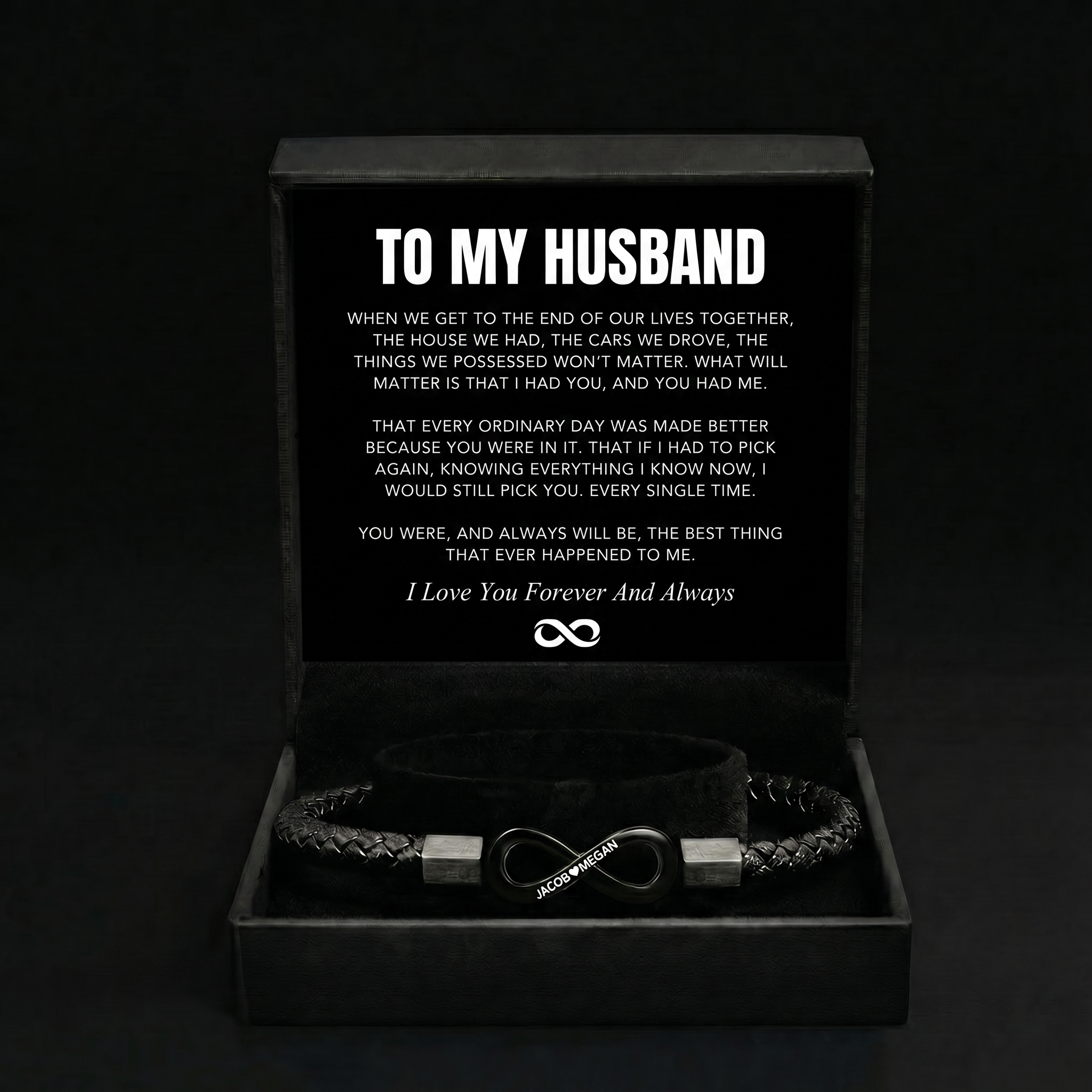 "To My Husband" - Infinity Personalized Bracelet
