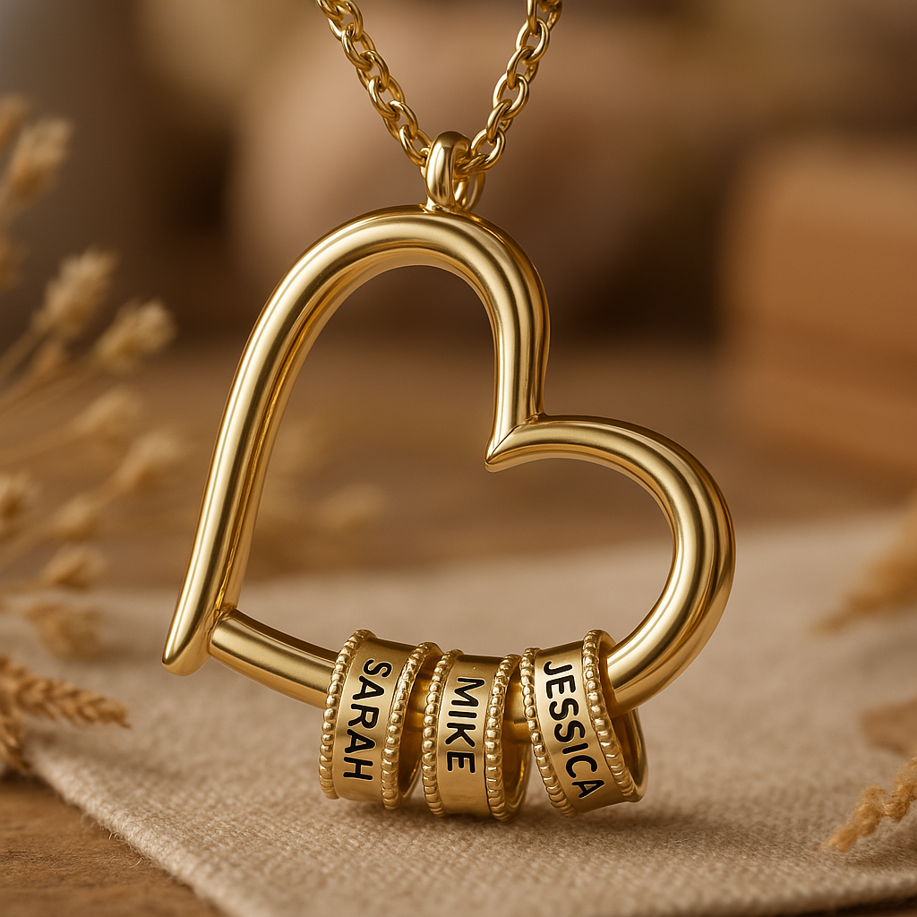 "The Heart of Our Family" - Customized Heart Necklace