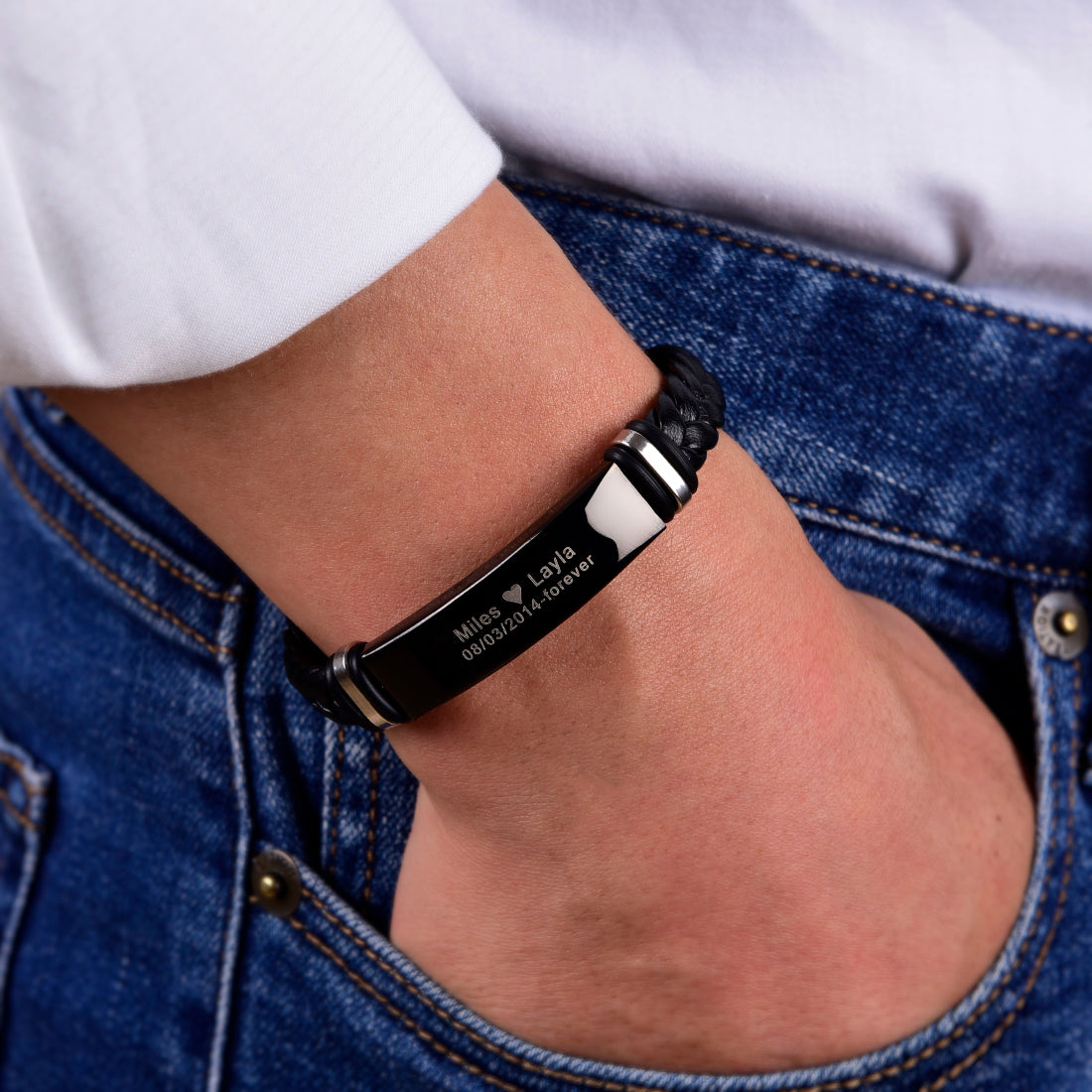 Juego de regalo de pulsera personalizada Forever Love