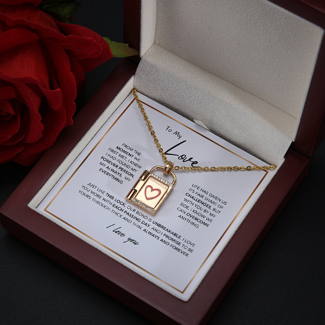 Collar Love Locked: con foto personalizada y caja LED de lujo