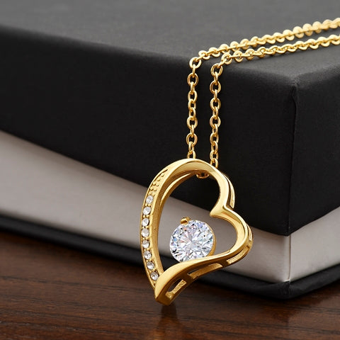 «Por siempre en mi corazón»: collar y caja de regalo de lujo