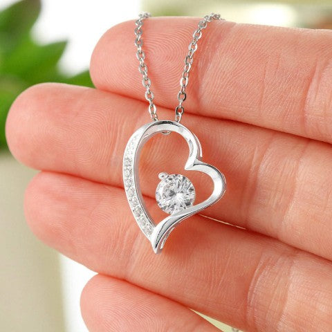 «Por siempre en mi corazón»: collar y caja de regalo de lujo