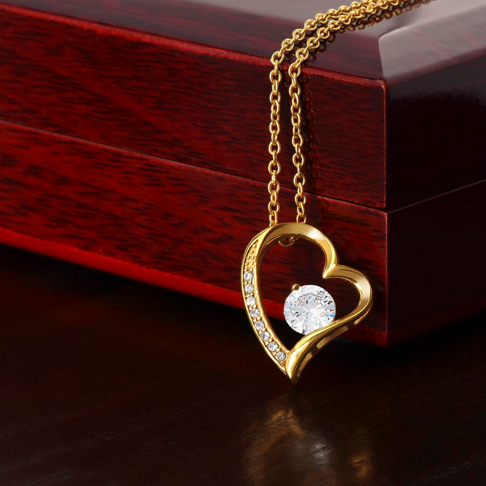 Forever & Always Eternal Rose and Heart Necklace