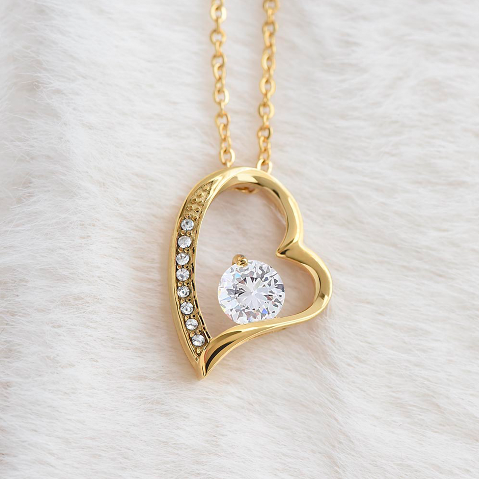 Forever & Always Eternal Rose and Heart Necklace