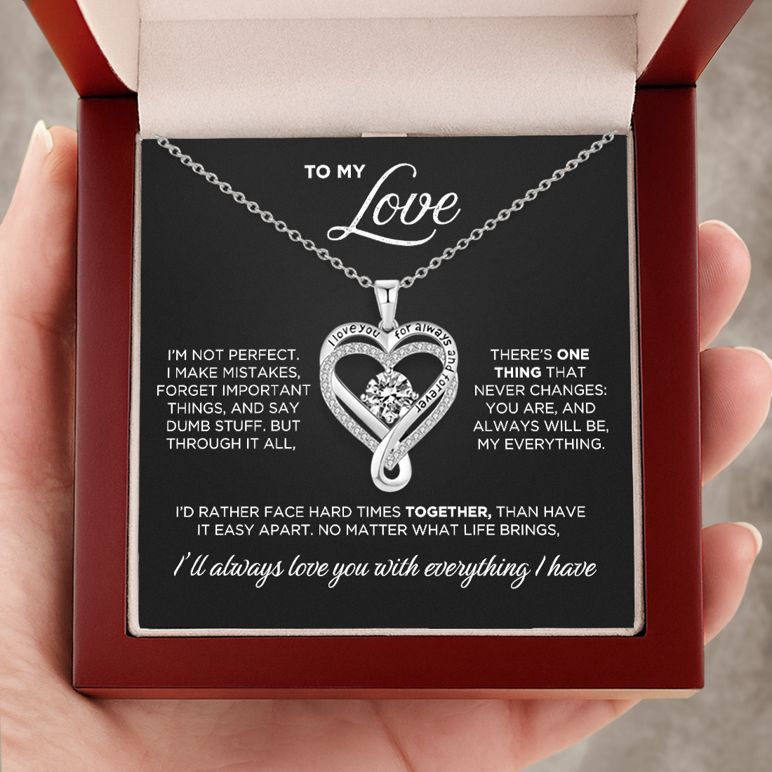 "To My Love" Infinity Heart Necklace