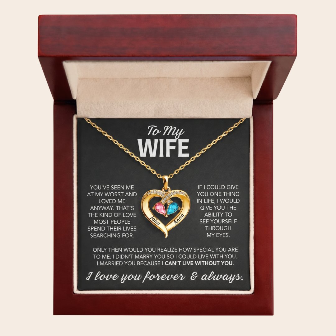 Always Yours – Birthstone Heart Necklace