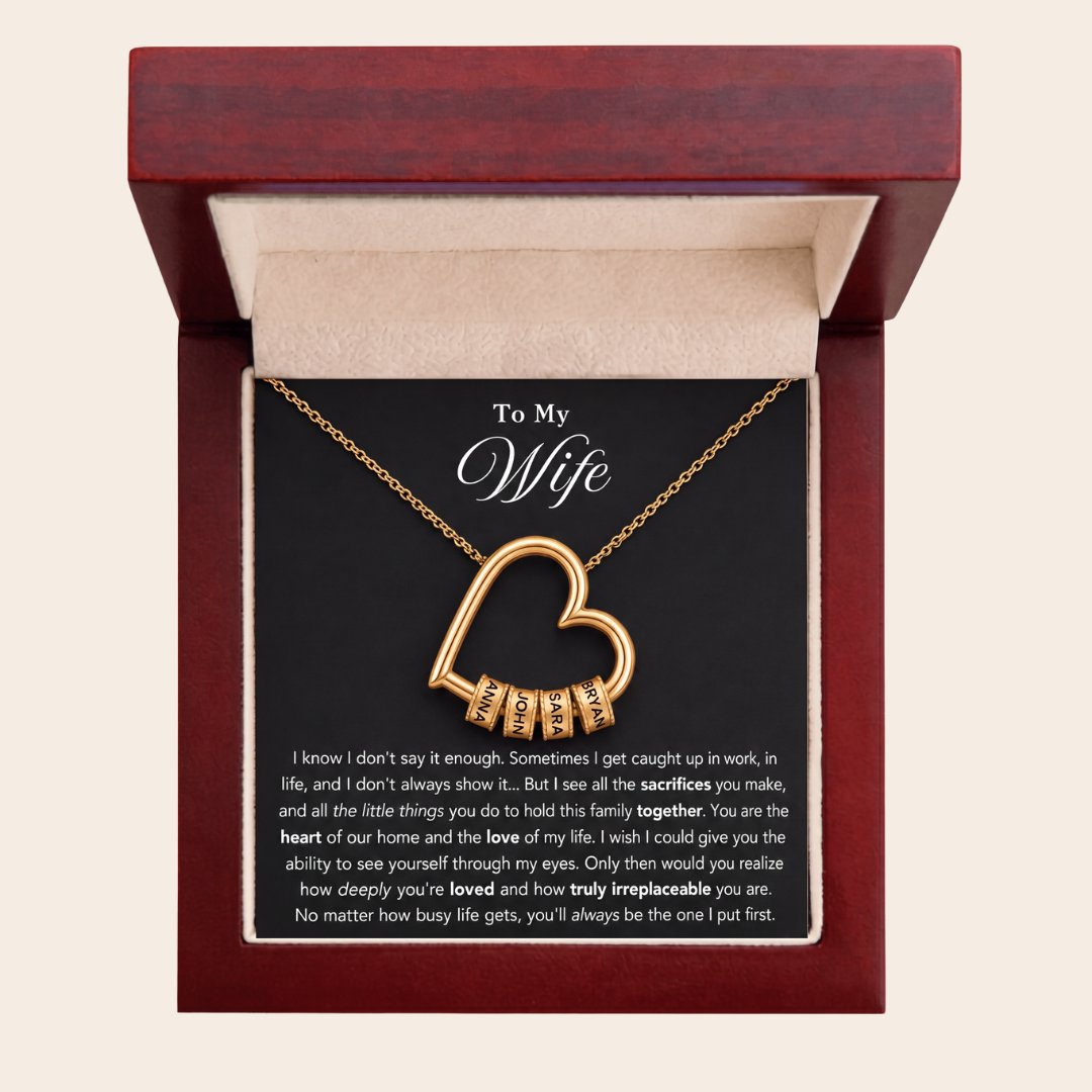 "The Heart of Our Family" - Customized Heart Necklace