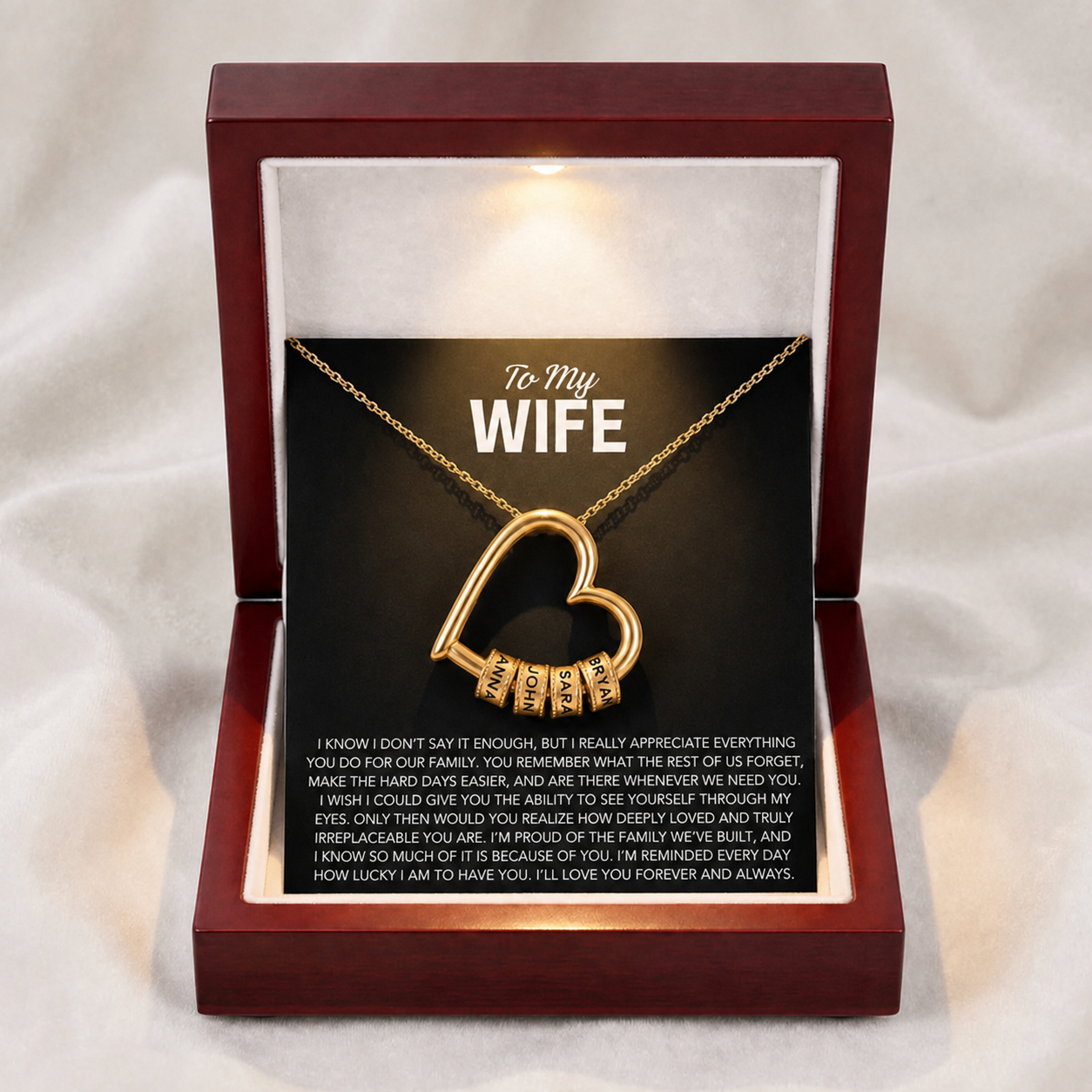 "The Heart of Our Family" - Customized Heart Necklace