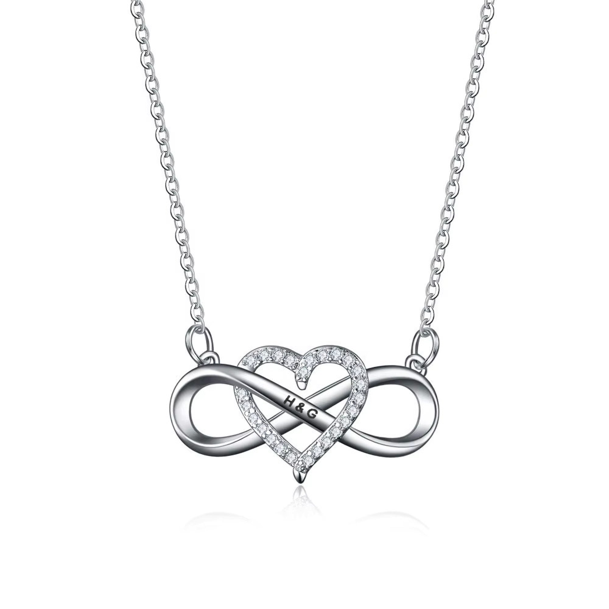 Amor eterno: collar personalizado con corazón infinito y caja de regalo con luz LED