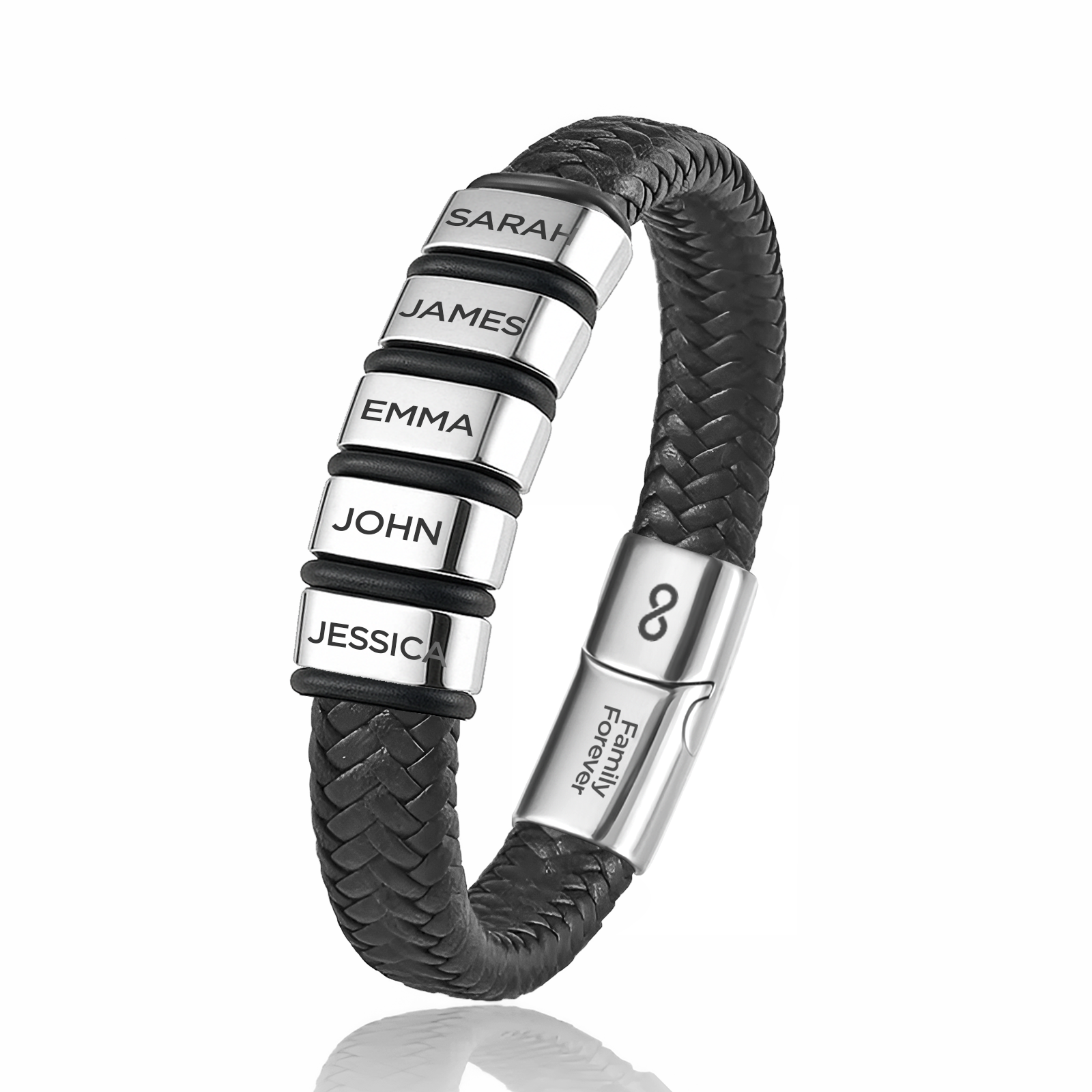 Family Forever - Personalized Leather Bracelet