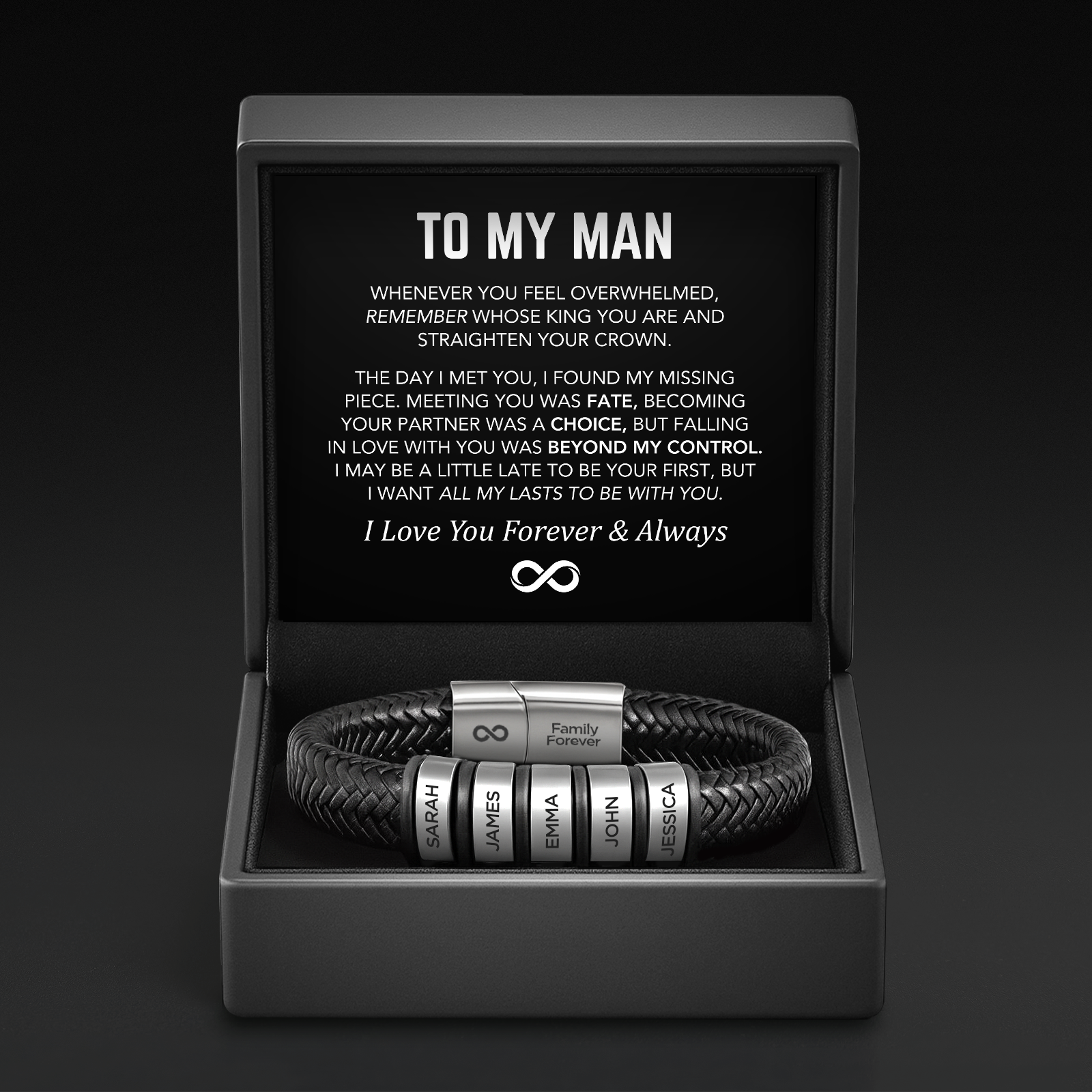 Family Forever - Personalized Leather Bracelet