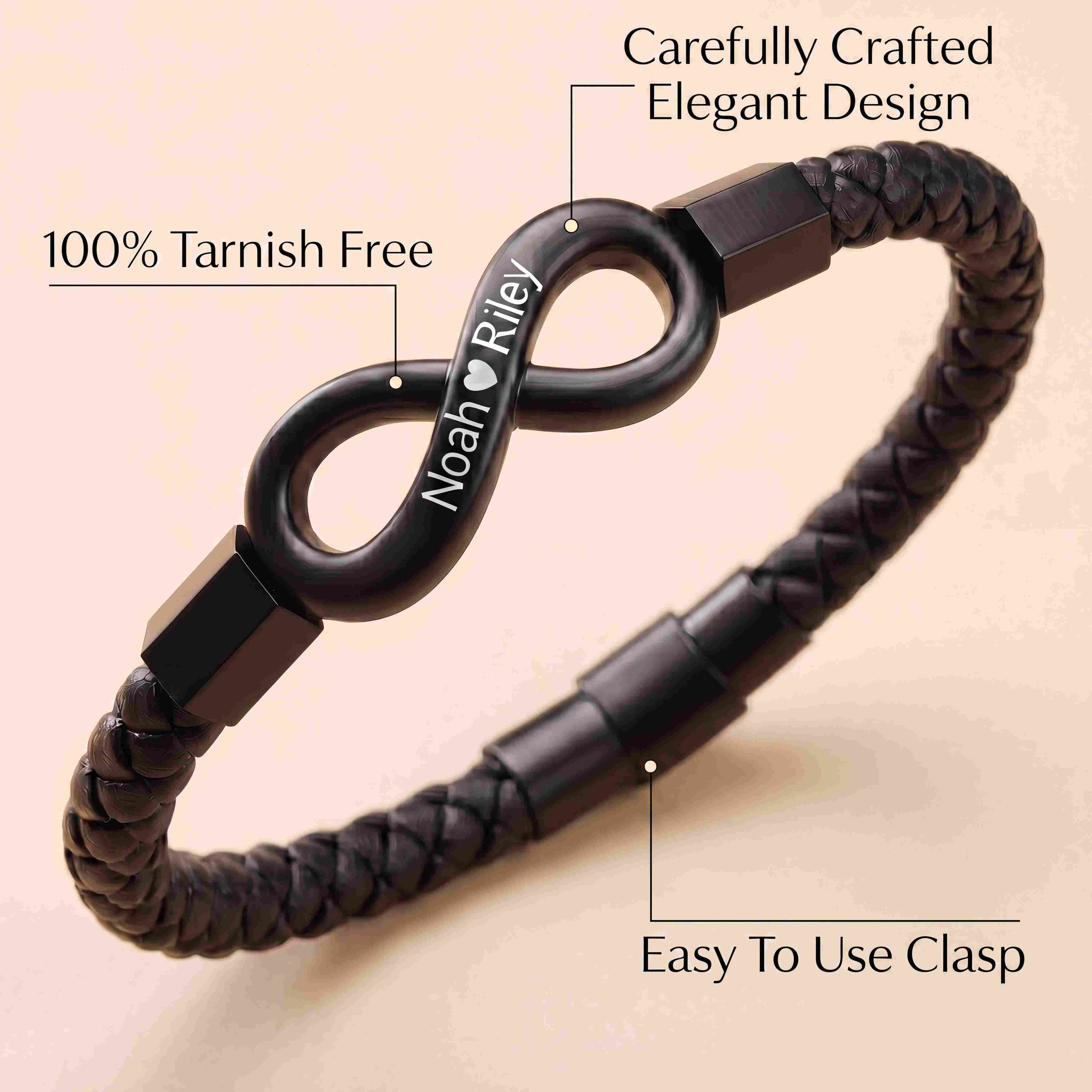 "Para mi hombre": pulsera personalizada con el infinito
