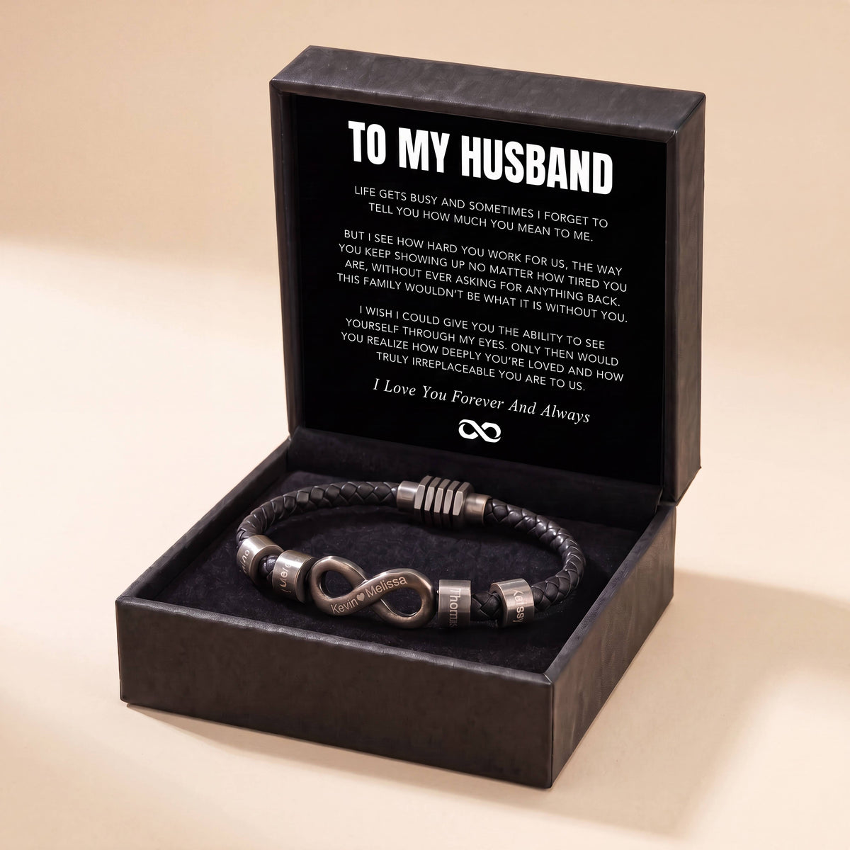 Infinity Name Bracelet - For the Man Who Holds Us Together