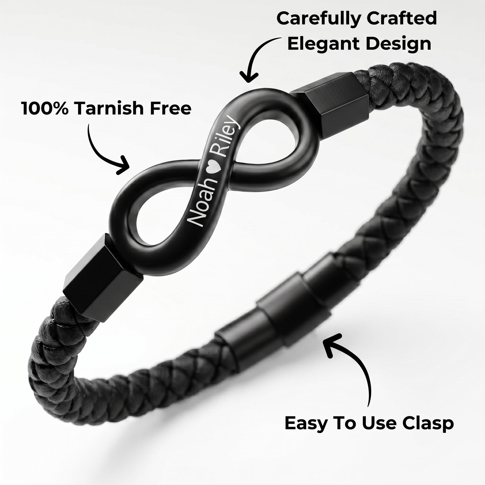 "Para mi hombre": pulsera personalizada con el infinito