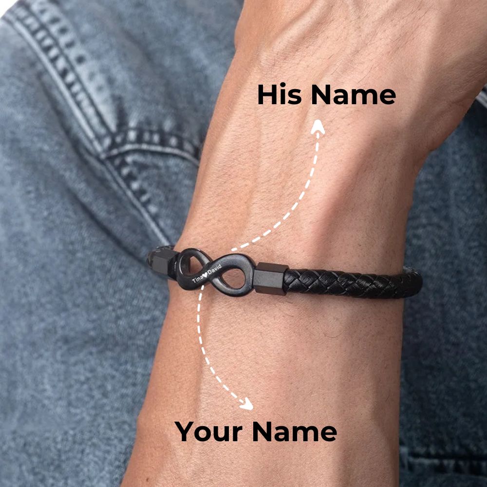 "Para mi hombre": pulsera personalizada con el infinito