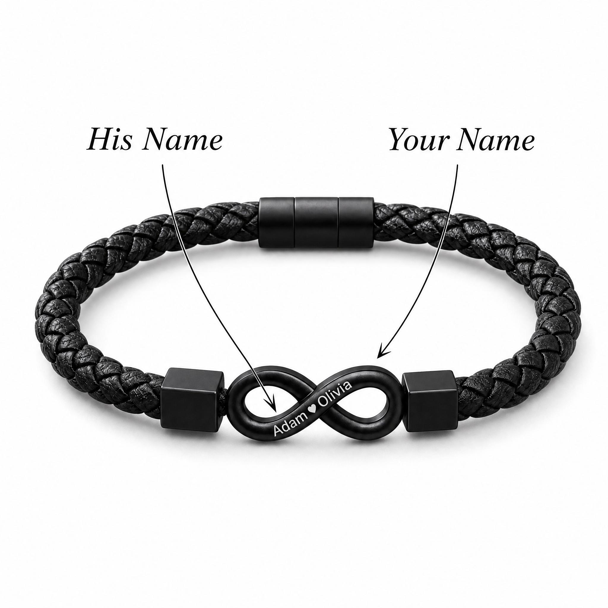 "Para mi hombre": pulsera personalizada con el infinito