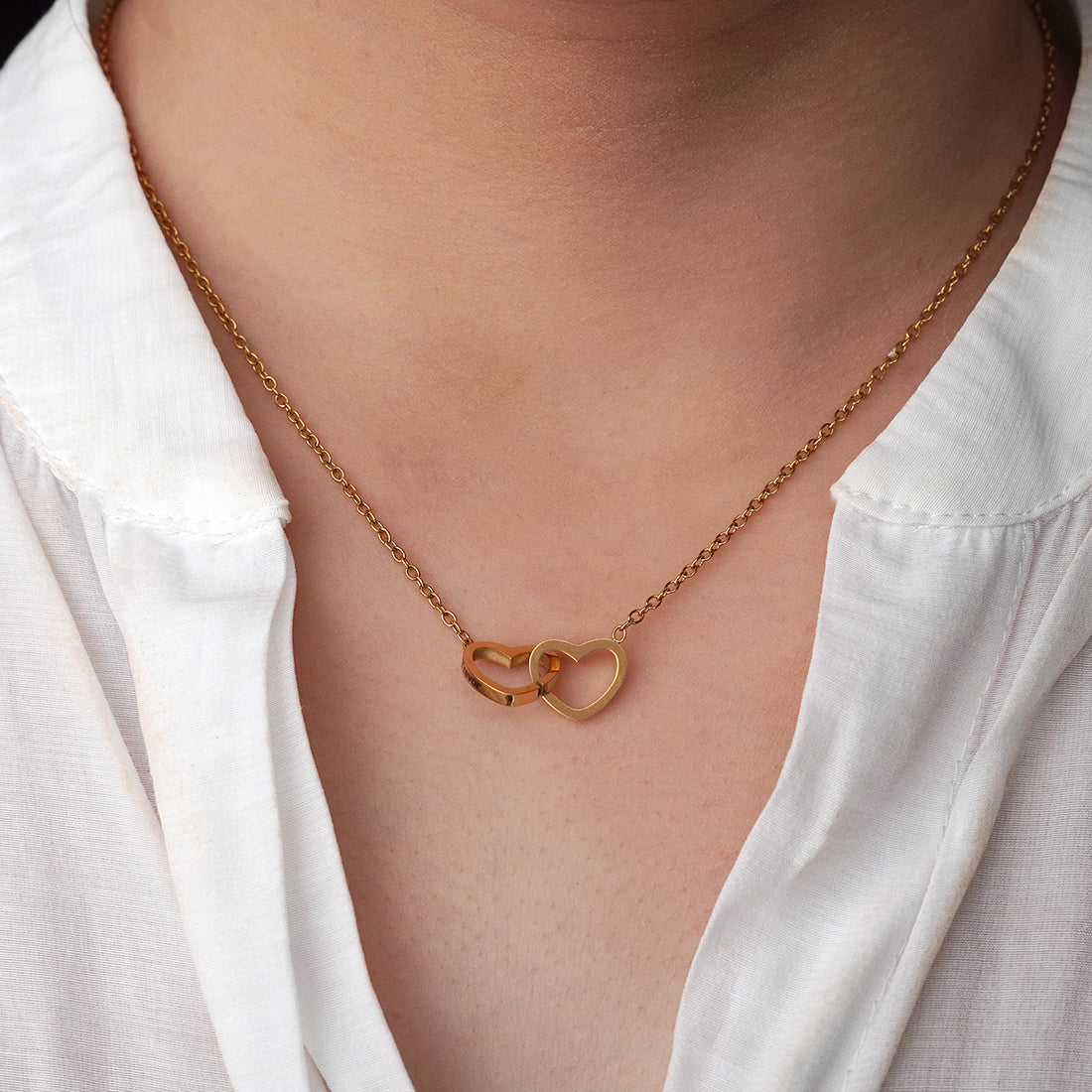 Conjunto de regalo de collar personalizado "Corazones juntos por siempre"