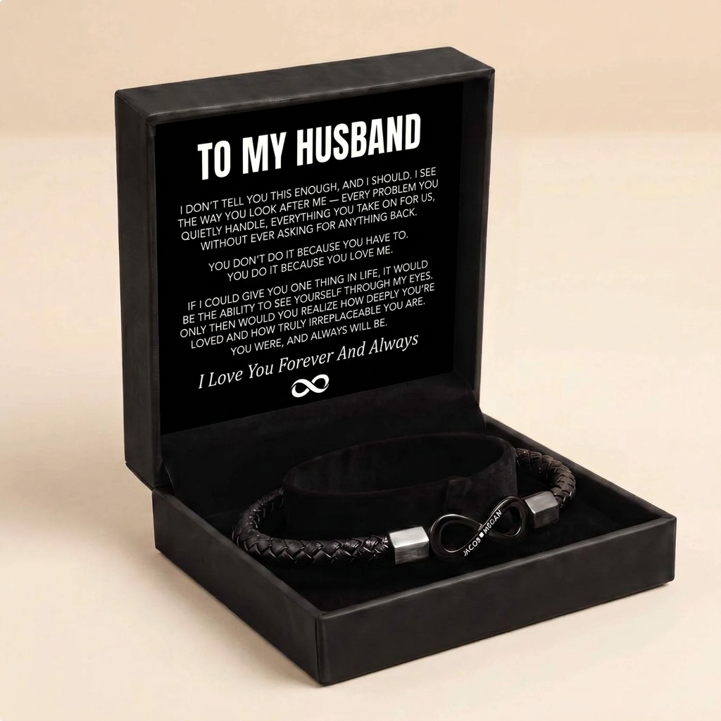 "Para mi hombre": pulsera personalizada con el infinito