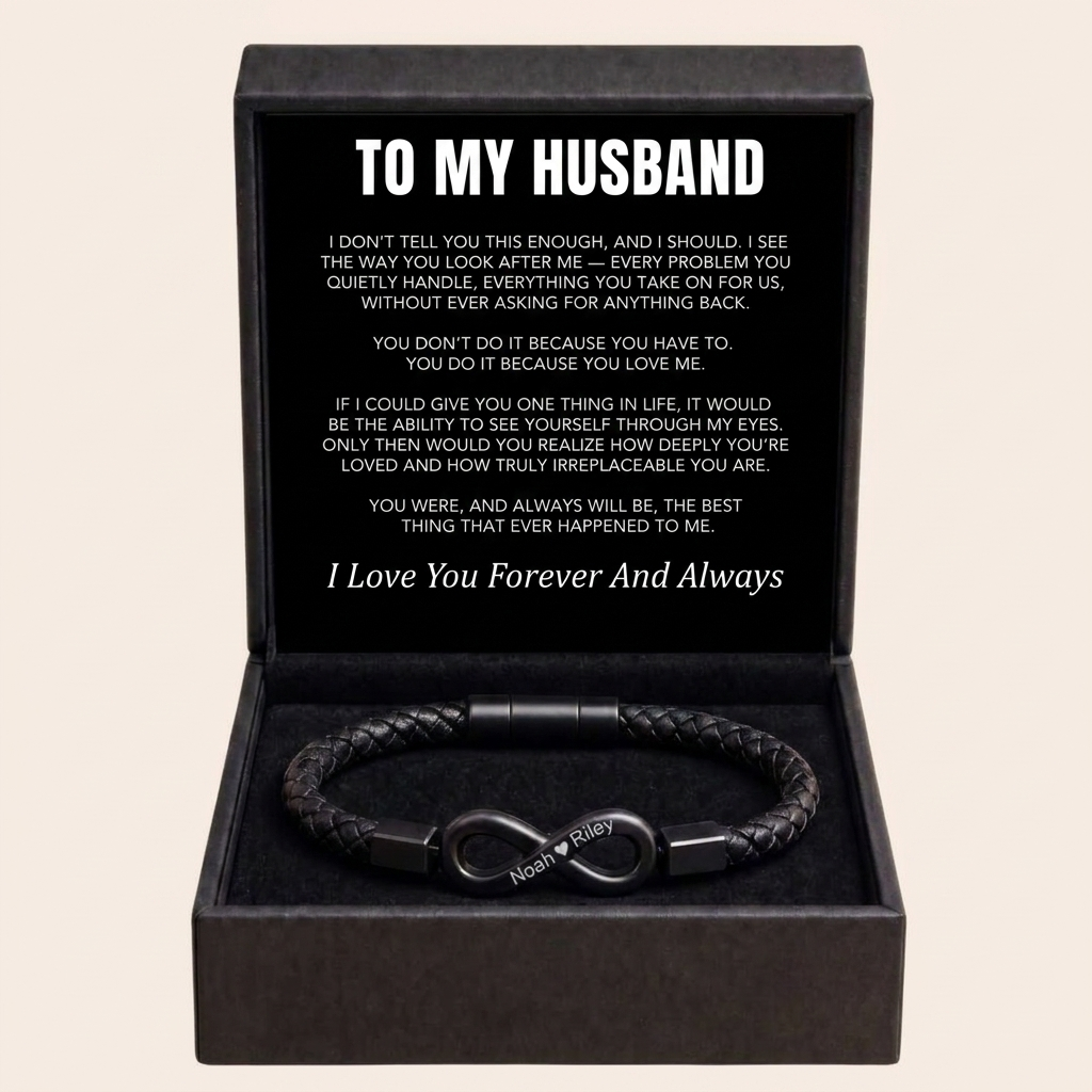 "Para mi hombre": pulsera personalizada con el infinito