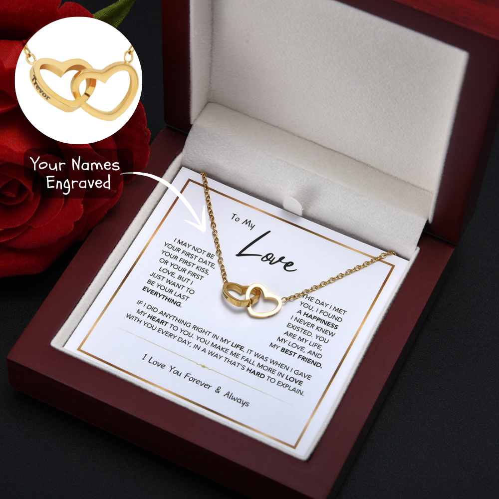 Conjunto de regalo de collar personalizado "Corazones juntos por siempre"