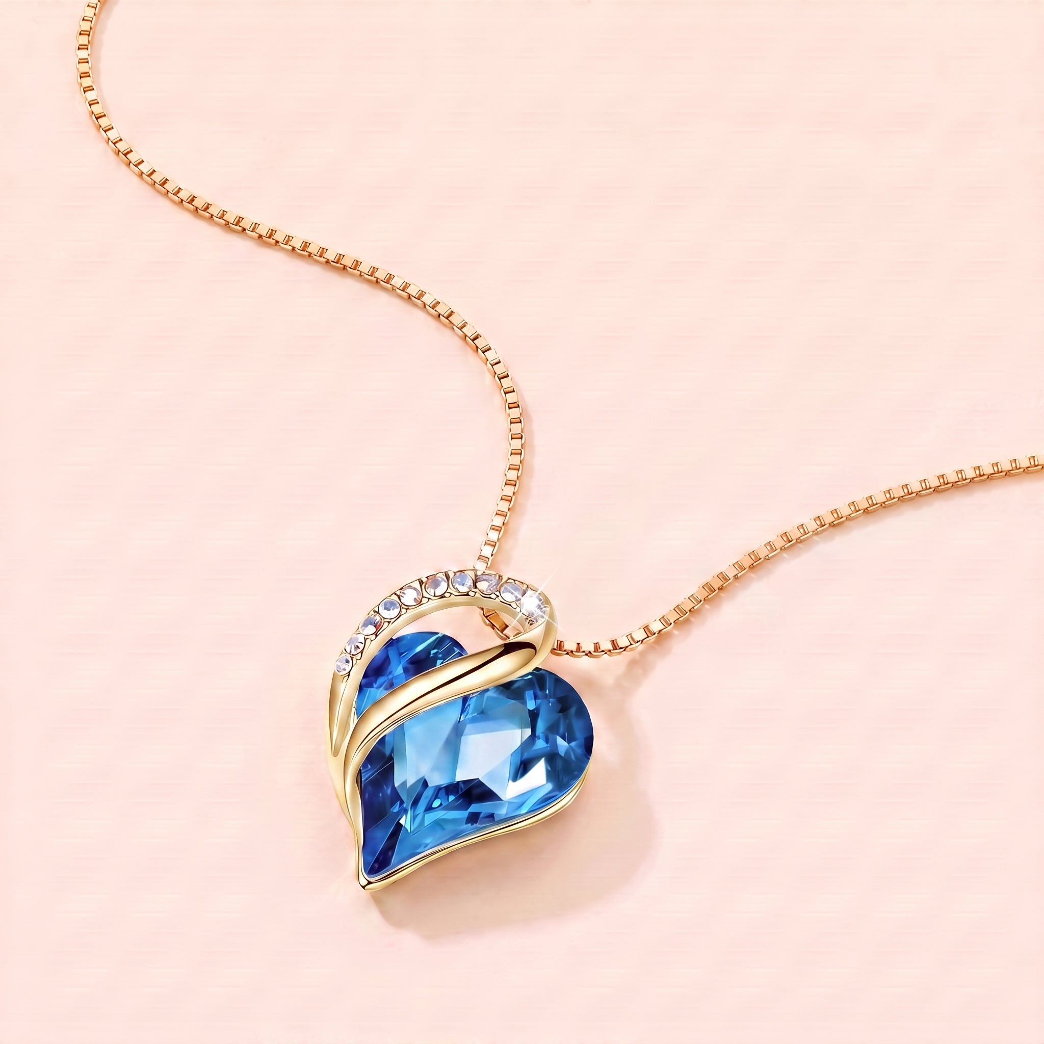 To My Wife – Birthstone Heart Crystal Necklace