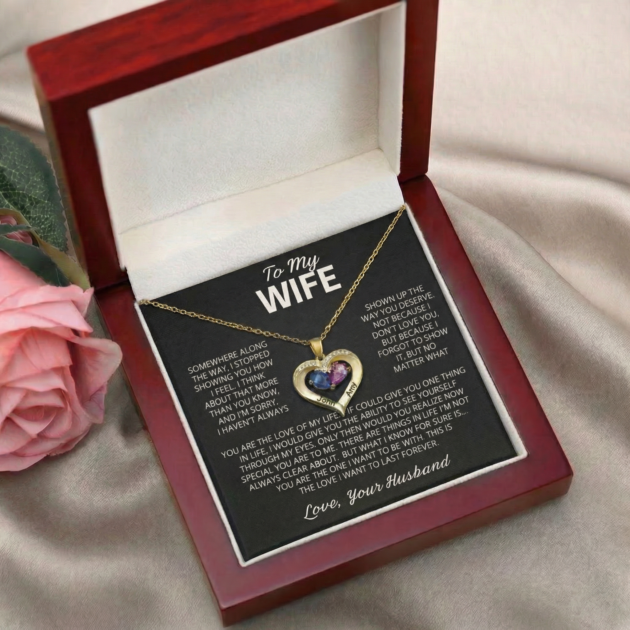 Always Yours – Birthstone Heart Necklace