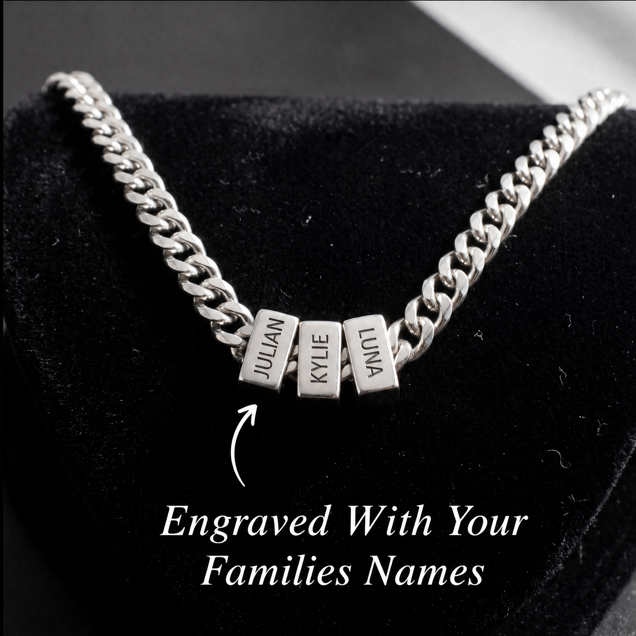 Engraved Family Name Cuban Chain