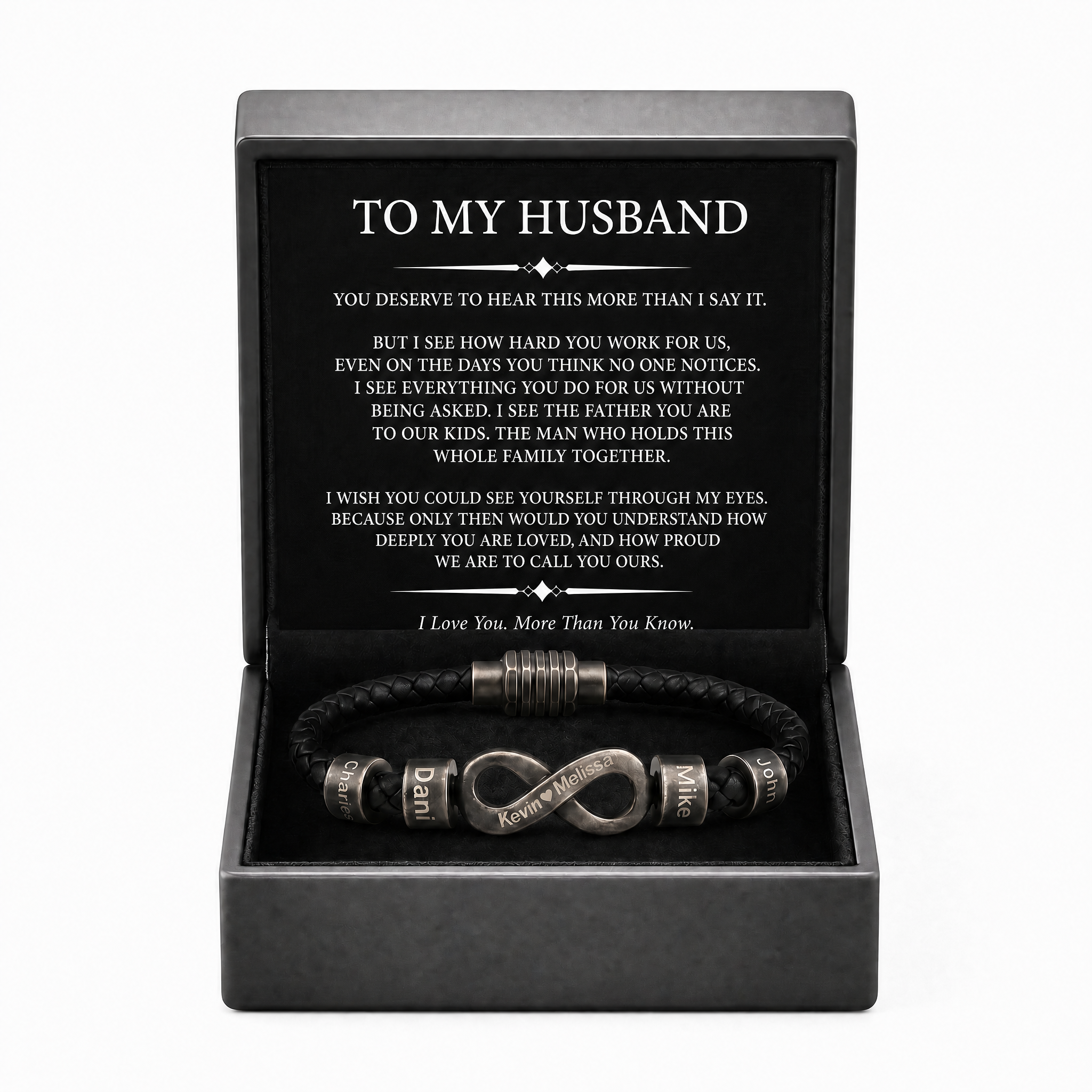 Infinity Name Bracelet - For the Man Who Holds Us Together