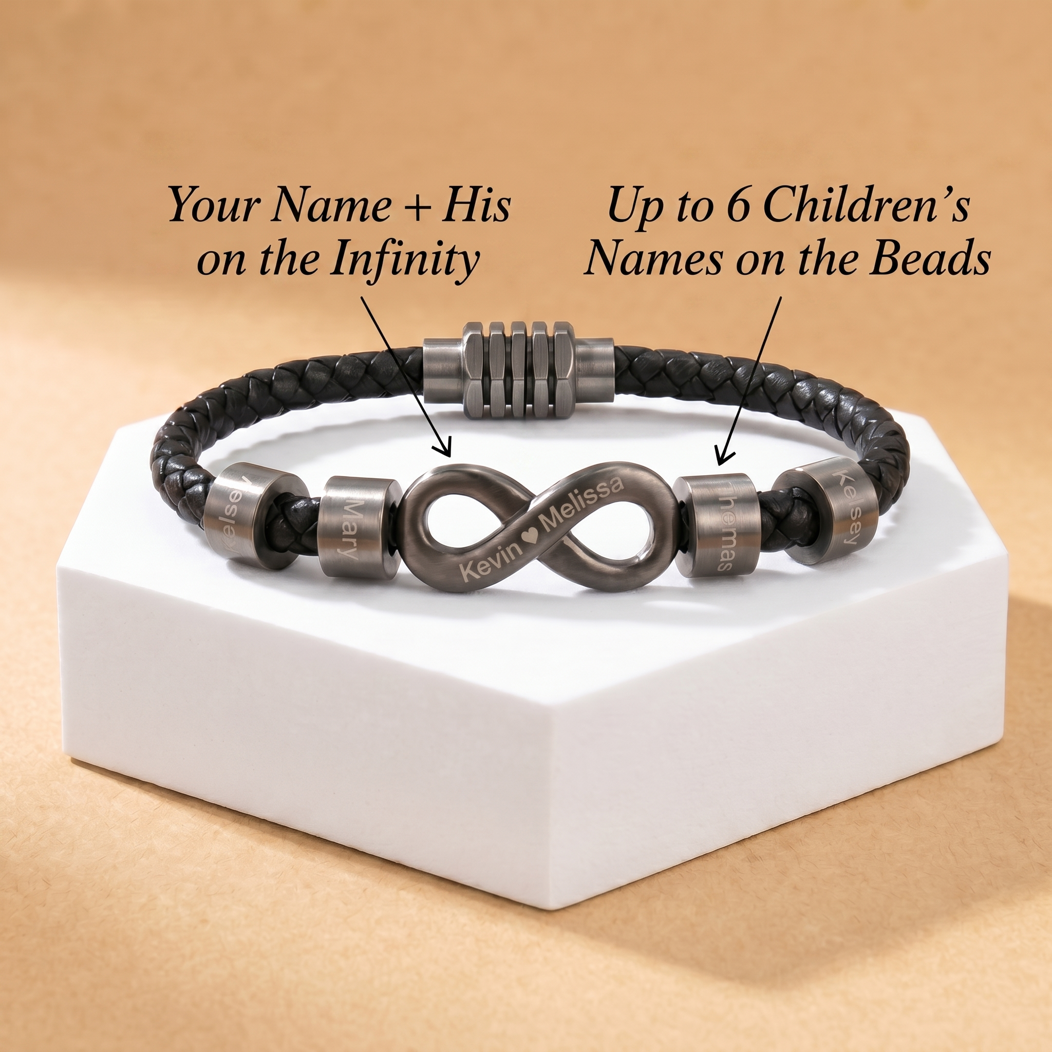 Infinity Name Bracelet - For the Man Who Holds Us Together