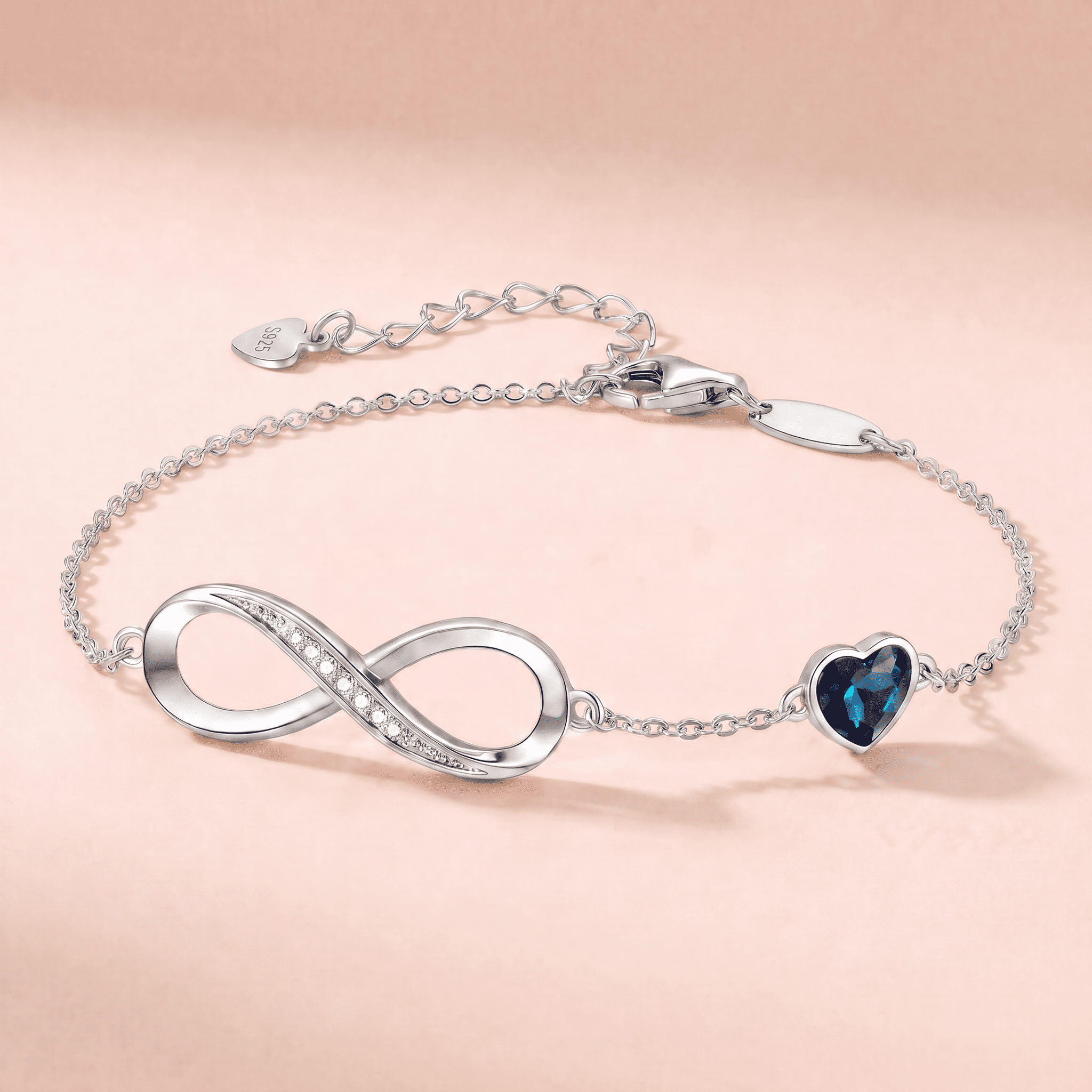 To My Wife – Infinity Birthstone Bracelet with Customized Box