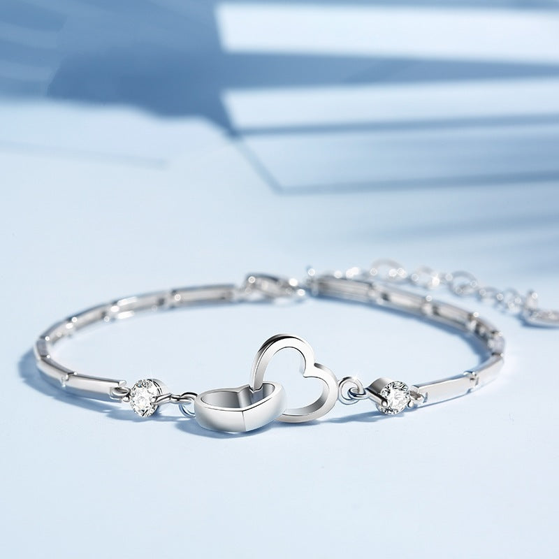 Pulsera de plata 925 corazones inseparables