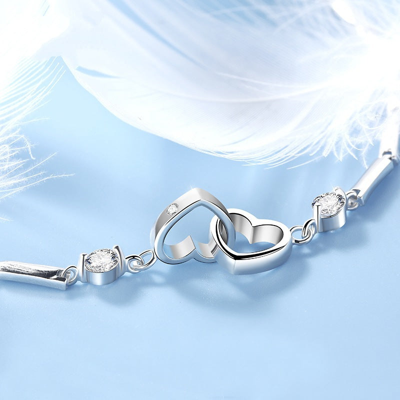 Pulsera de plata 925 corazones inseparables