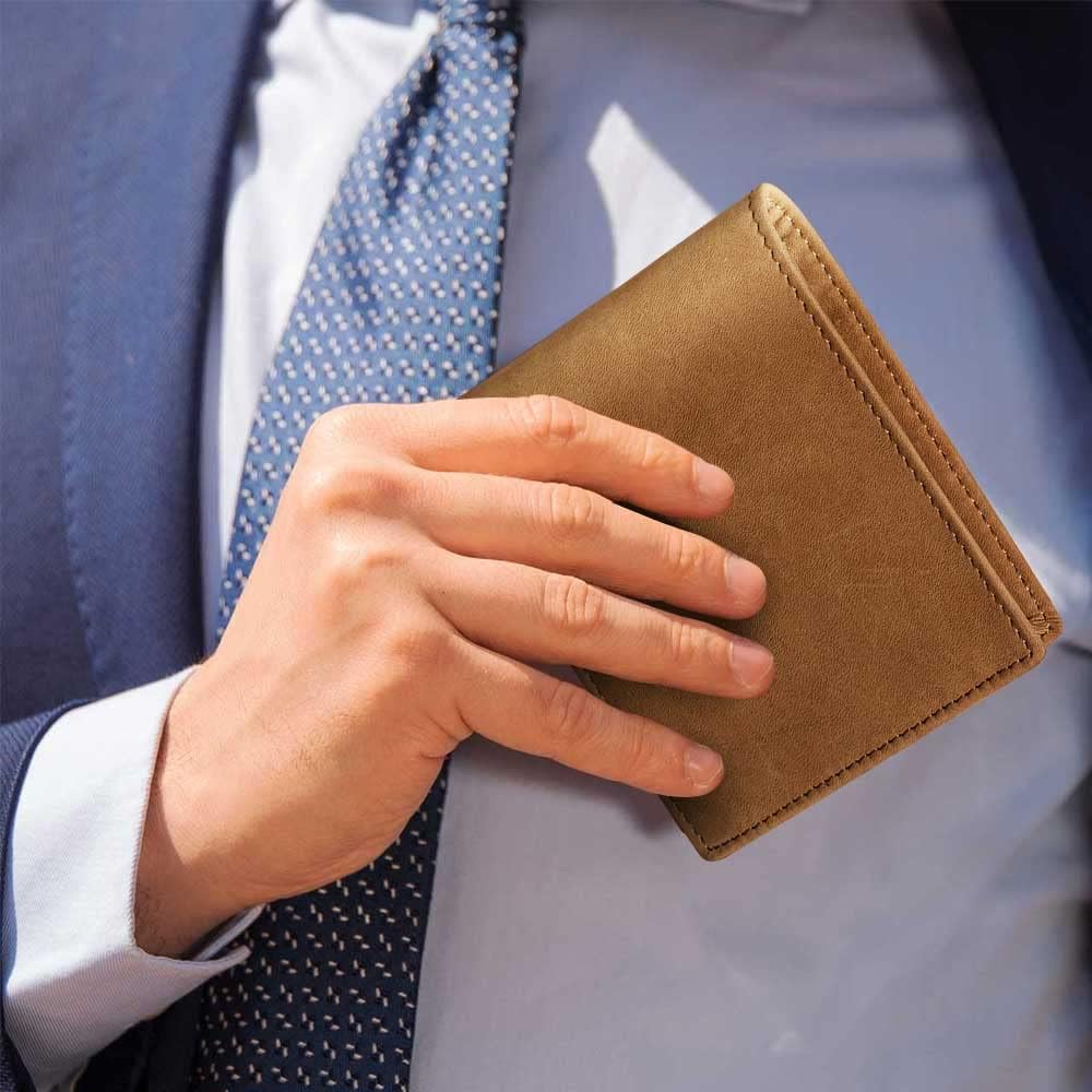 Para mi hombre - Cartera de piel 100 % auténtica