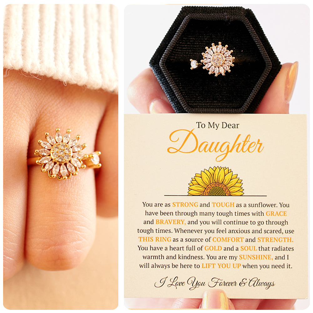 Para mi hija "Eres mi sol" - Juego de anillos con girasol