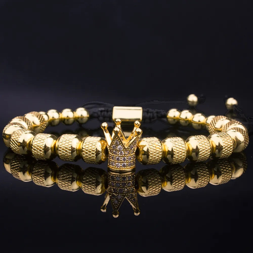 Conjunto de regalo de pulseras "Para mi hombre: endereza tu corona" 