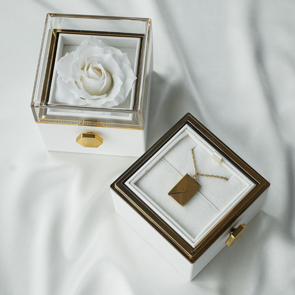 Collar con carta de amor de madre - Set de regalo de rosa eterna