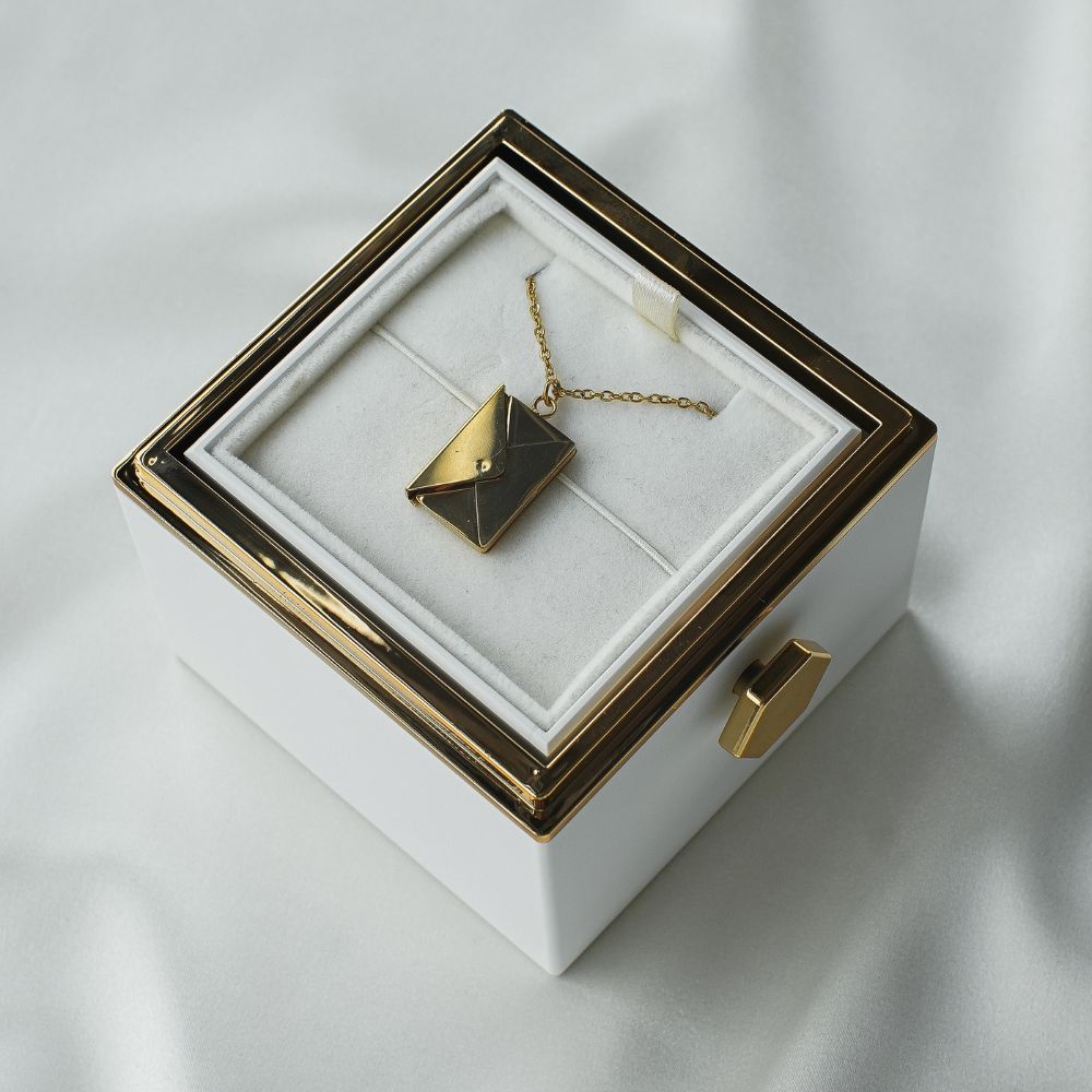 Collar con carta de amor de madre - Set de regalo de rosa eterna
