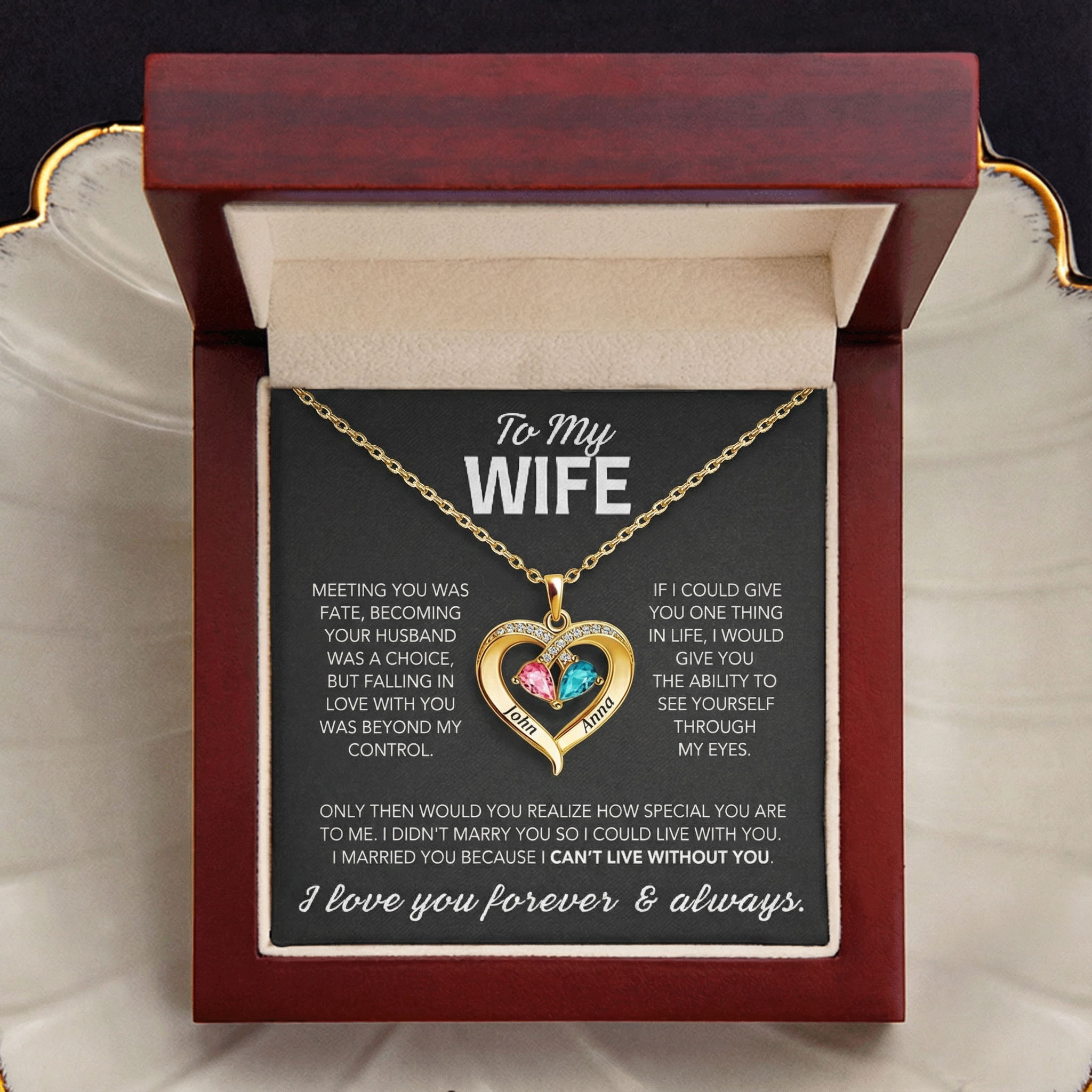 Always Yours – Birthstone Heart Necklace