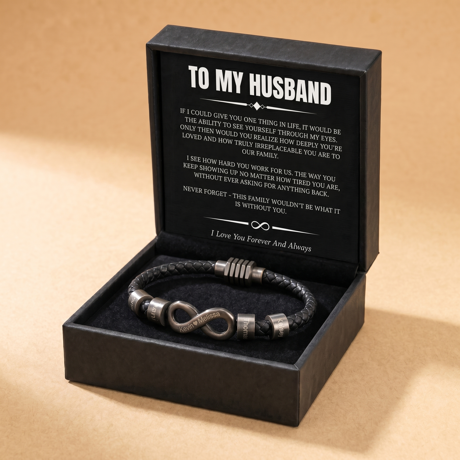 Infinity Name Bracelet - For the Man Who Holds Us Together – Ziella