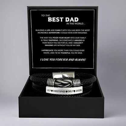 Forever Linked, Personalized Family Names Dad Bracelet