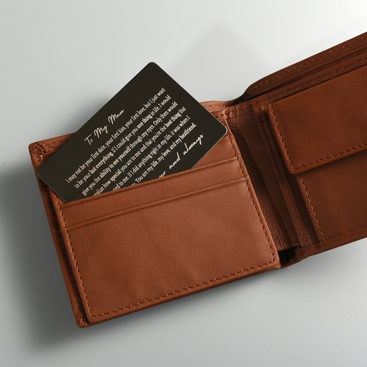 Set de regalo con tarjeta y billetera personalizada "Tu último todo" 