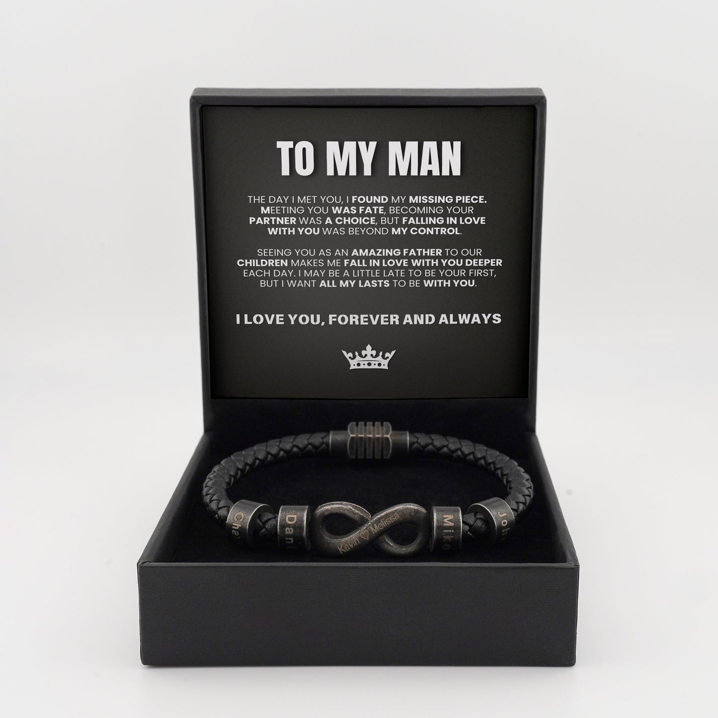 Infinite Love Bead Bracelet for Dad