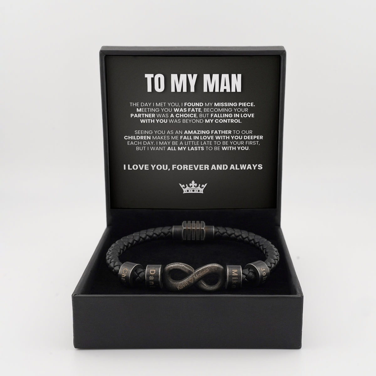 Infinite Love Bead Bracelet for Dad