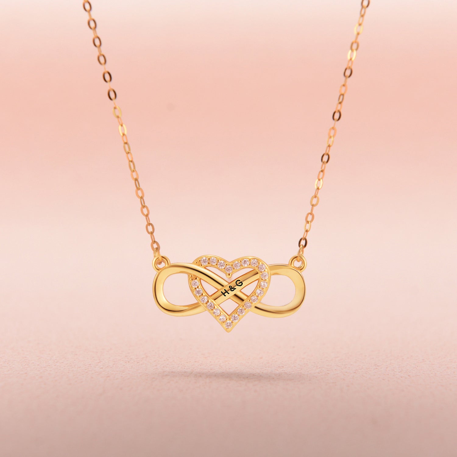 Amor eterno: collar personalizado con corazón infinito y caja de regalo con luz LED 