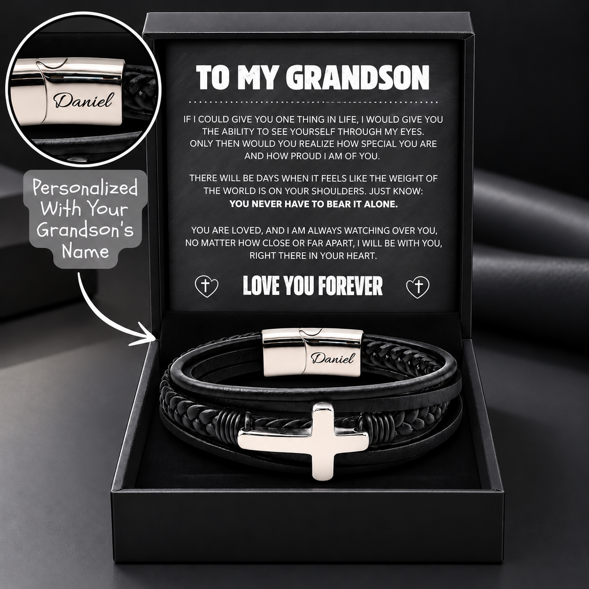 Grandson's Eternal Guardian Faith Bracelet