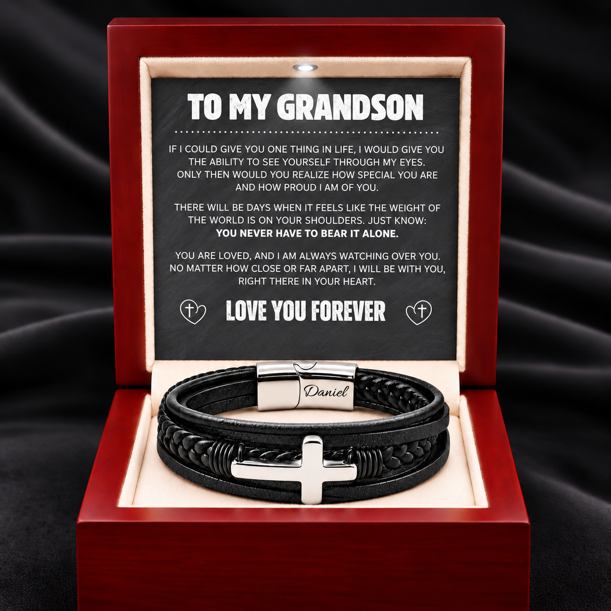 Grandson's Eternal Guardian Faith Bracelet