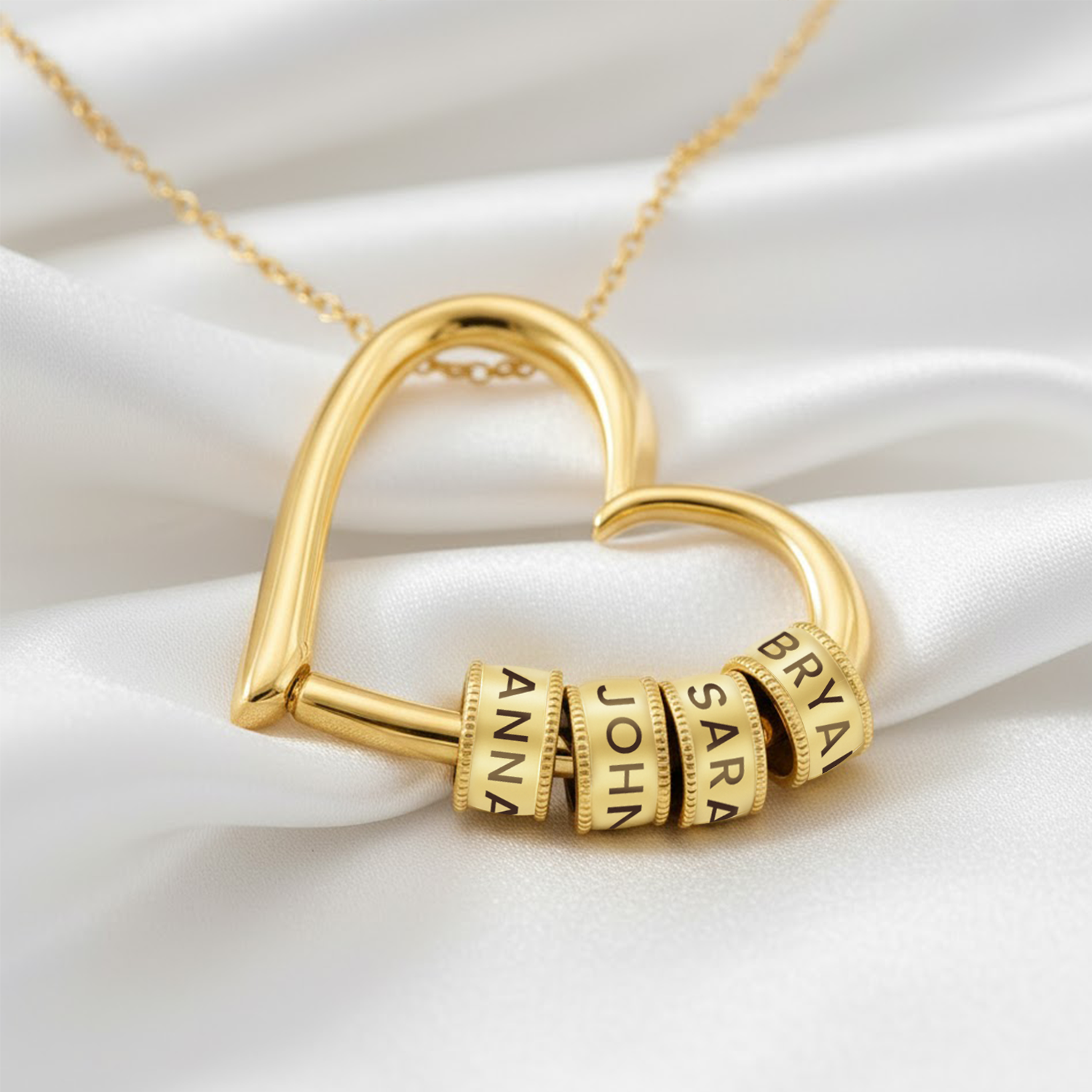 "The Heart of Our Family" - Customized Heart Necklace